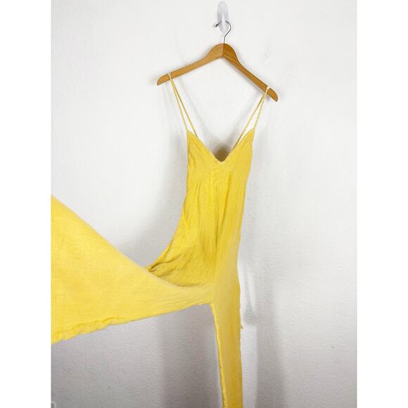 Jen’s Pirate Booty Gozzo Yellow Jumpsuit XS Halter Crop Wide Leg Terry Cloth - Picture 10 of 14